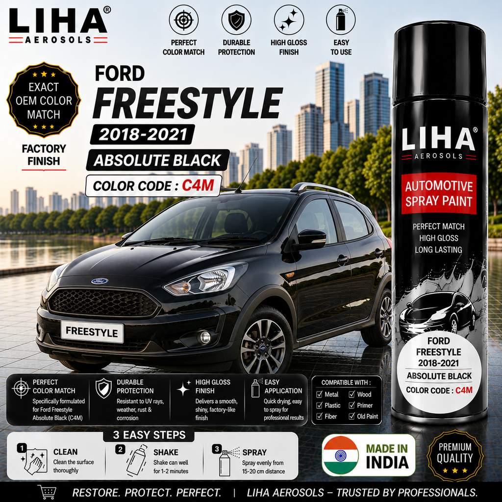 Ford Freestyle Absolute Black Touch Up Spray Paint – OEM Color Match | LIHA Aerosols 500ml