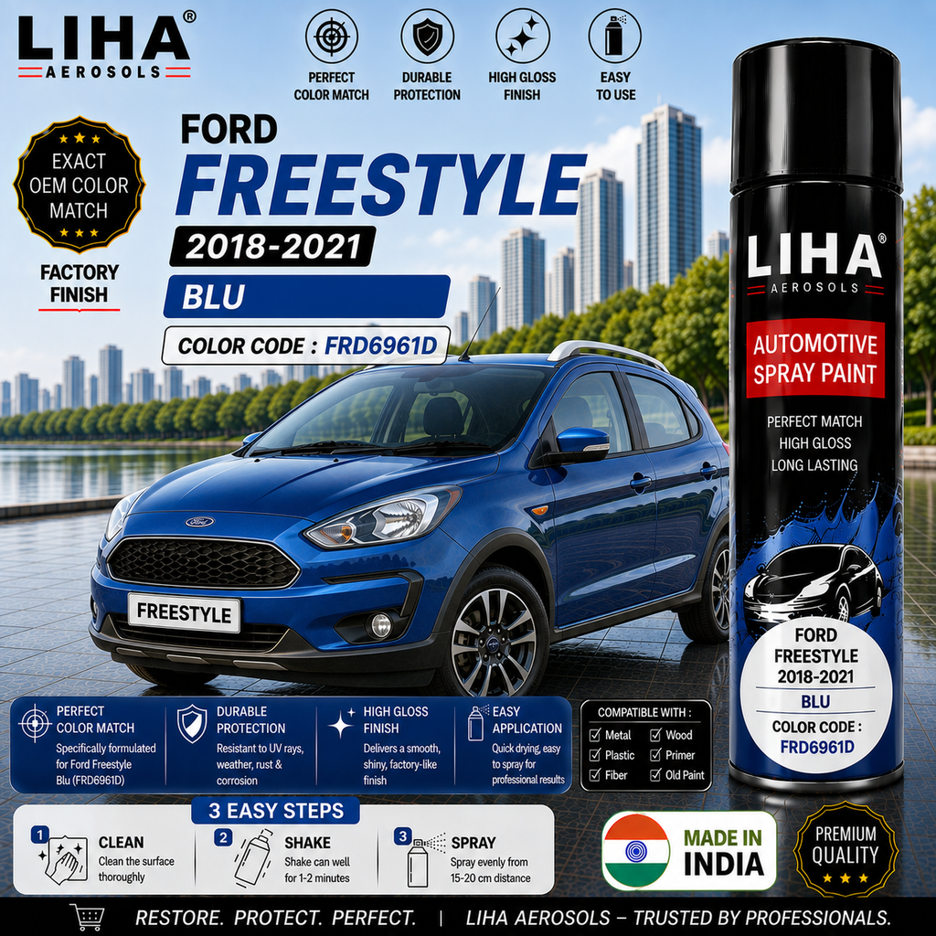 Ford Freestyle Blu Touch Up Spray Paint – OEM Color Match | LIHA Aerosols 500ml