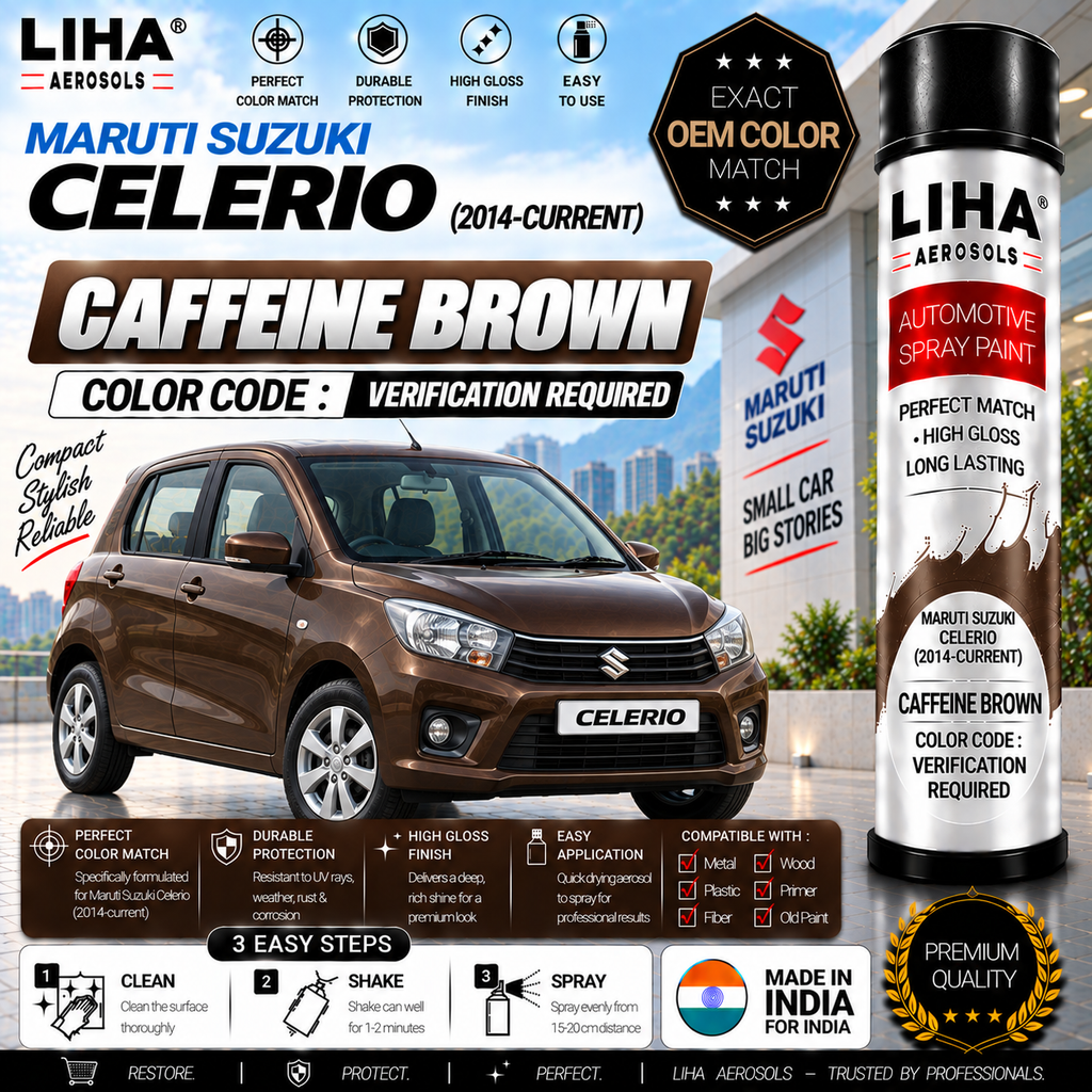 Maruti Suzuki Celerio Caffeine Brown Touch Up Spray Paint – OEM Color Match | LIHA Aerosols 500ml