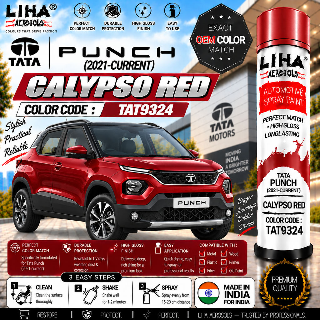 Tata Punch Calypso Red Touch Up Spray Paint – OEM Color Match | LIHA Aerosols 500ml