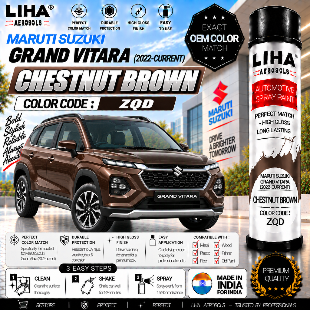 Maruti Suzuki Grand Vitara Chestnut Brown Touch Up Spray Paint – OEM Color Match | LIHA Aerosols 500ml