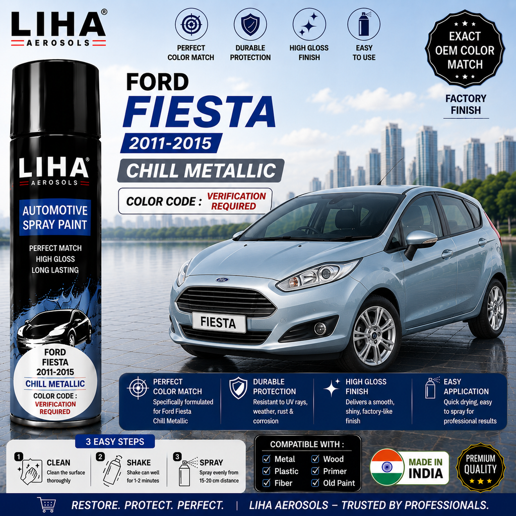 Ford Fiesta Chill Metallic Touch Up Spray Paint – OEM Color Match | LIHA Aerosols 500ml