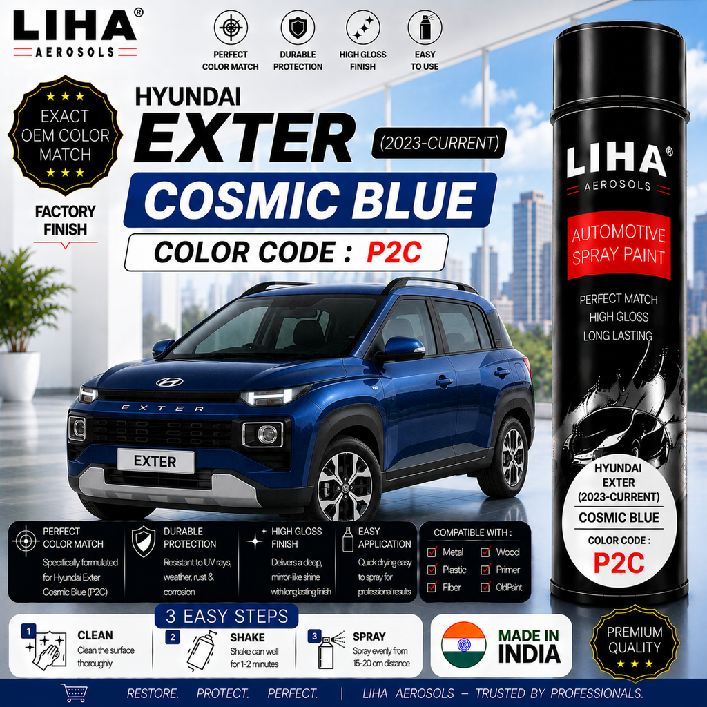 Hyundai Exter Cosmic Blue Touch Up Spray Paint – OEM Color Match | LIHA Aerosols 500ml