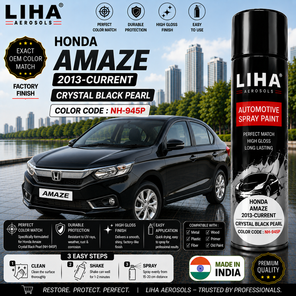 Honda Amaze Crystal Black Pearl Touch Up Spray Paint – OEM Color Match | LIHA Aerosols 500ml