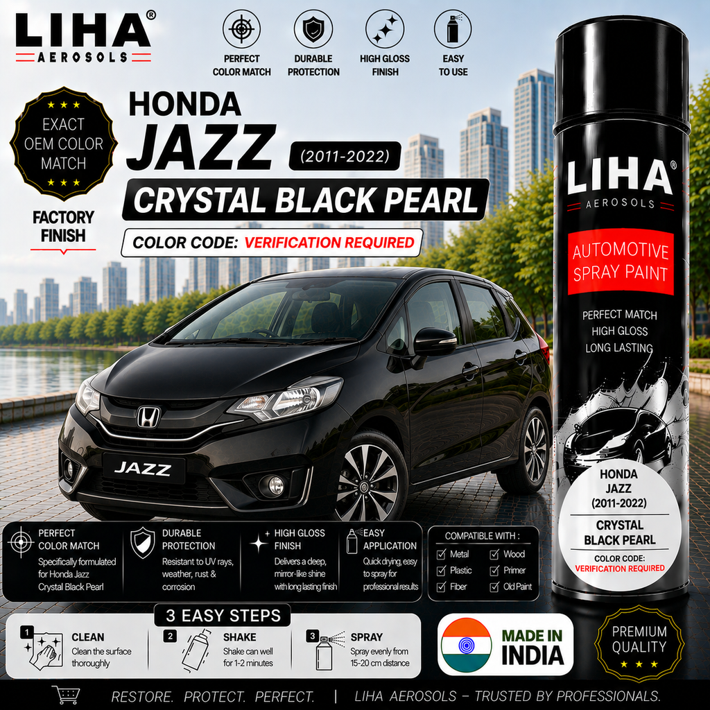 Honda Jazz Crystal Black Pearl Touch Up Spray Paint – OEM Color Match | LIHA Aerosols 500ml