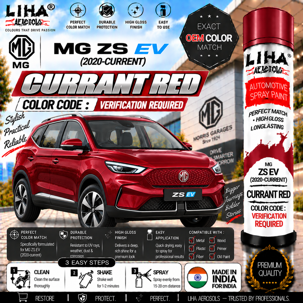 MG ZS EV Currant Red Touch Up Spray Paint – OEM Color Match | LIHA Aerosols 500ml