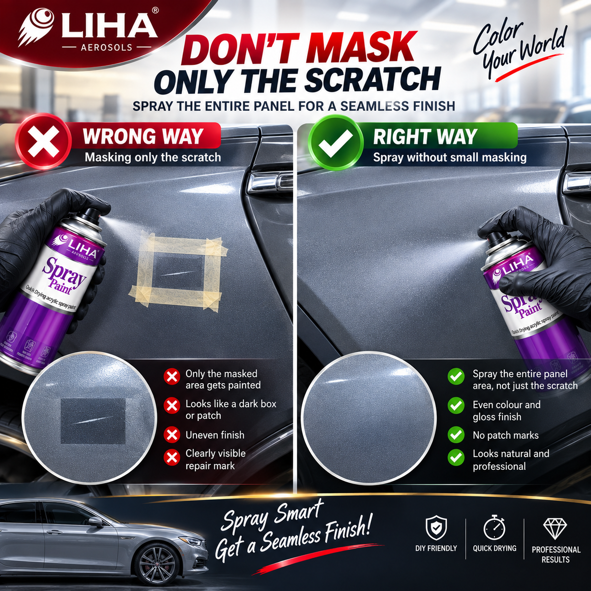 Hyundai Tucson Amazon Grey Touch Up Spray Paint – OEM Color Match | LIHA Aerosols 500ml