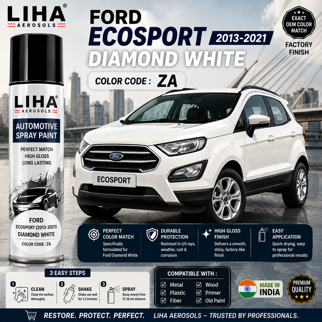 Ford EcoSport Diamond White Touch Up Spray Paint – OEM Color Match ZA | LIHA Aerosols 500ml