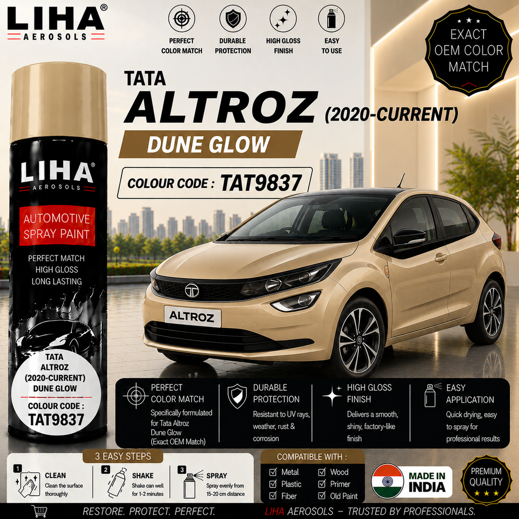 Tata Altroz Dune Glow Touch Up Spray Paint – OEM Color Match | LIHA Aerosols 500ml