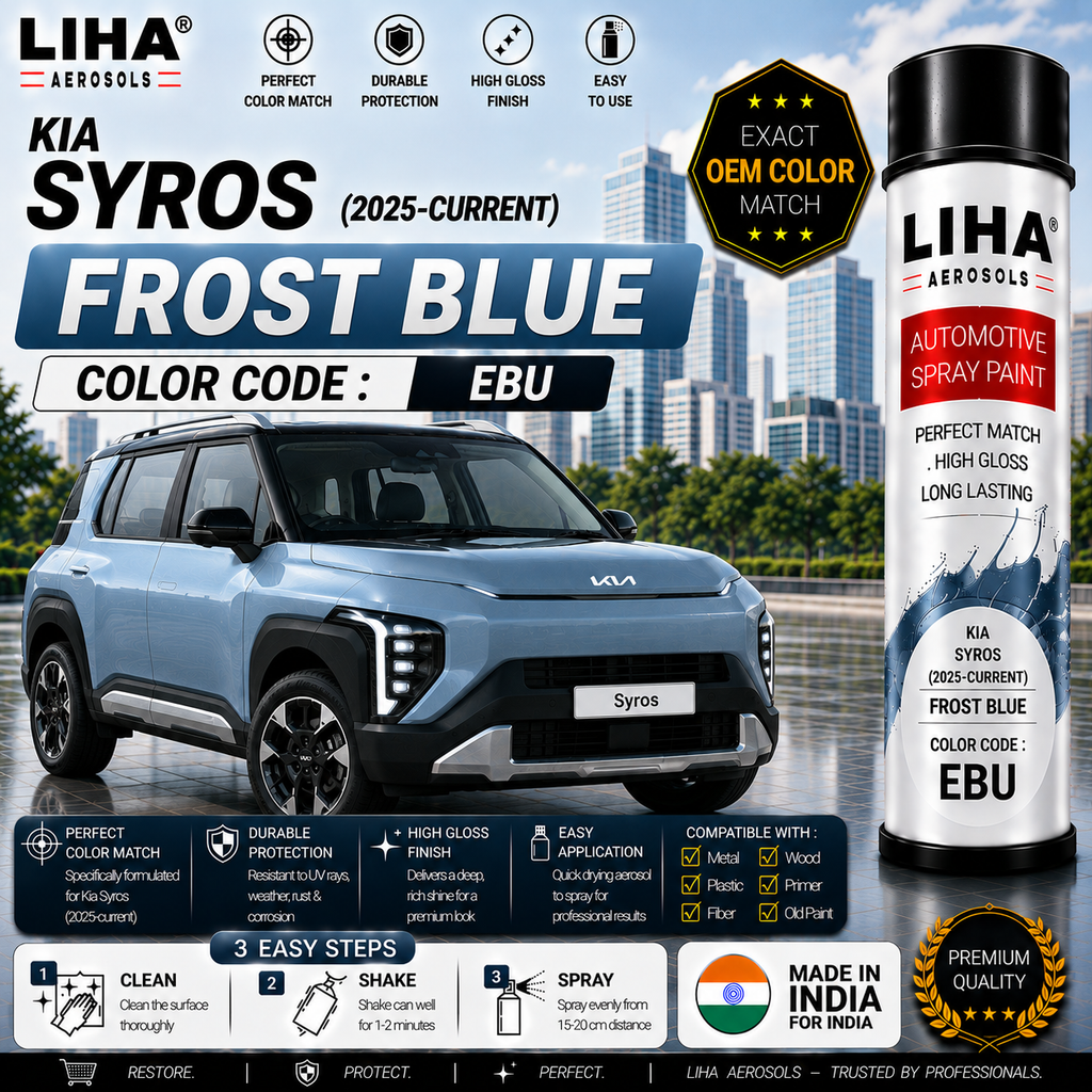 Kia Syros Frost Blue Touch Up Spray Paint – OEM Color Match | LIHA Aerosols 500ml