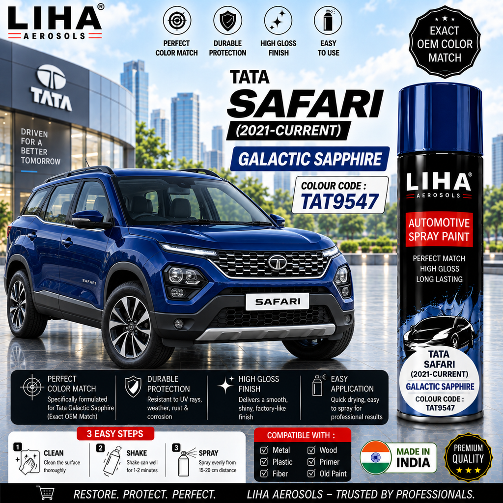 Tata Safari Galactic Sapphire Touch Up Spray Paint – OEM Color Match | LIHA Aerosols 500ml