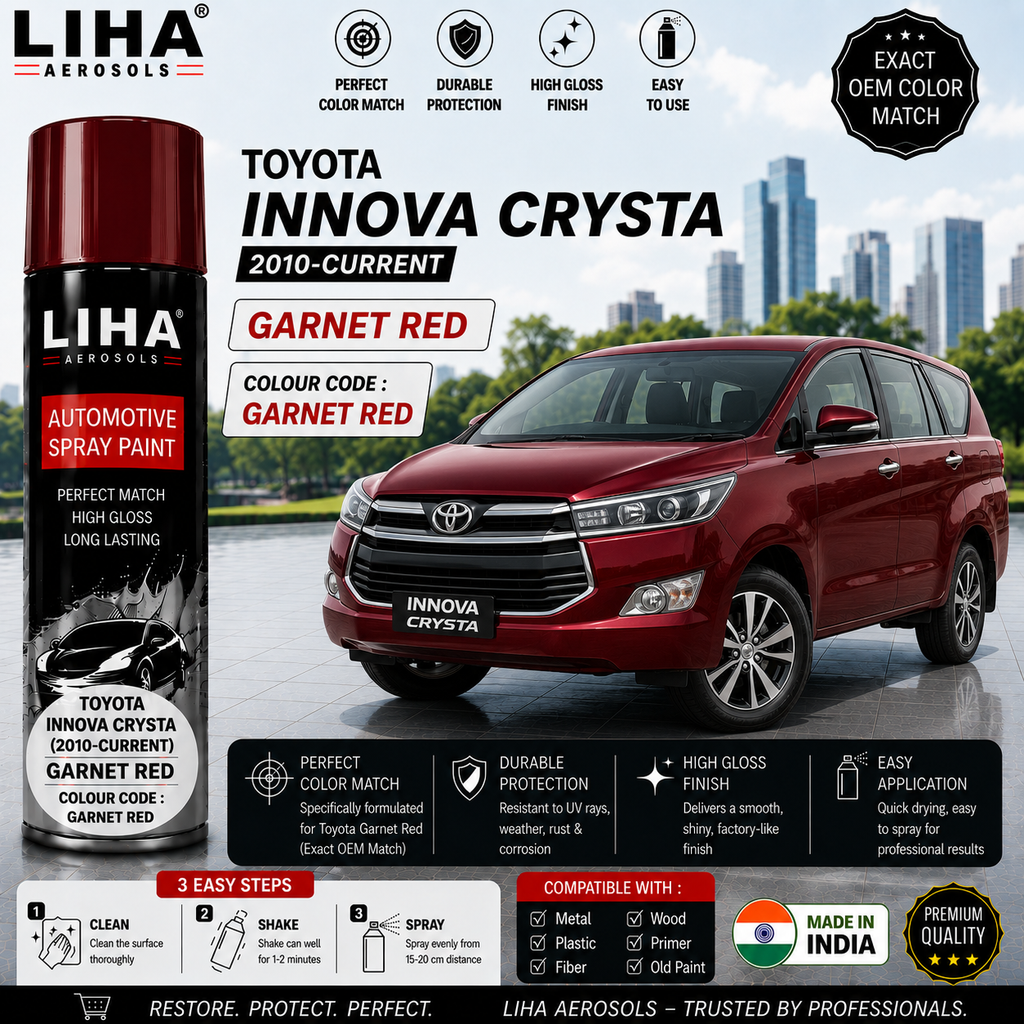 Toyota Innova Crysta Garnet Red Touch Up Spray Paint – OEM Color Match | LIHA Aerosols 500ml