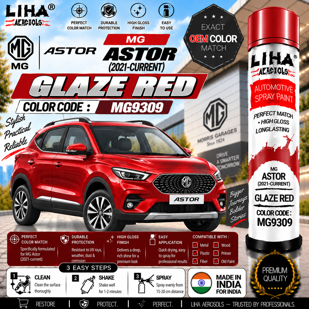 MG Astor Glaze Red Touch Up Spray Paint – OEM Color Match | LIHA Aerosols 500ml