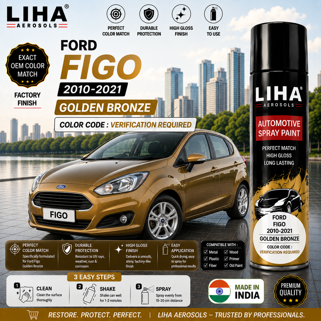 Ford Figo Golden Bronze Touch Up Spray Paint – OEM Color Match | LIHA Aerosols 500ml