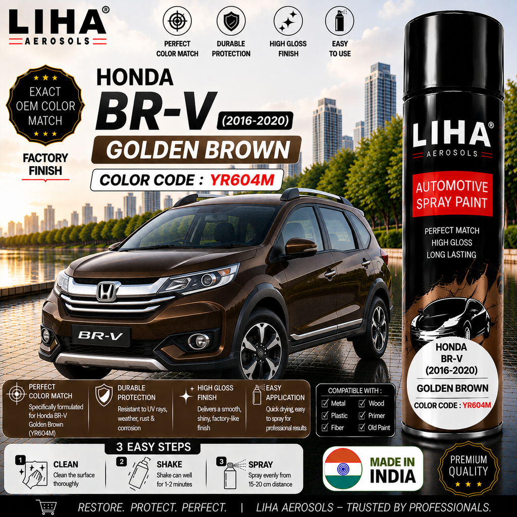 Honda BR-V Golden Brown Touch Up Spray Paint – OEM Color Match | LIHA Aerosols 500ml