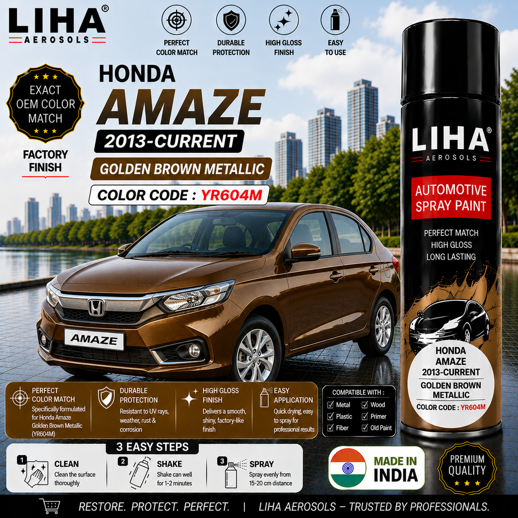 Honda Amaze Golden Brown Metallic Touch Up Spray Paint – OEM Color Match | LIHA Aerosols 500ml