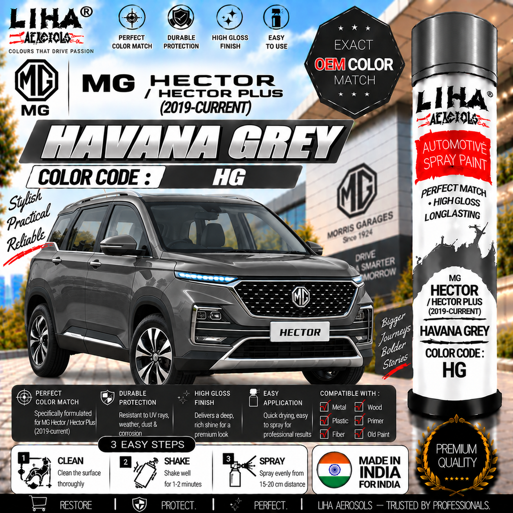 MG Hector / Hector Plus Havana Grey Touch Up Spray Paint – OEM Color Match | LIHA Aerosols 500ml