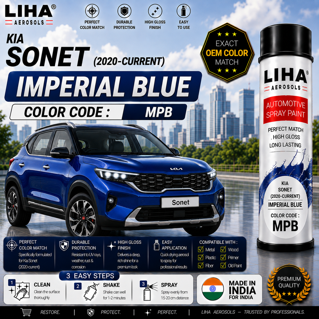 Kia Sonet Imperial Blue Touch Up Spray Paint – OEM Color Match | LIHA Aerosols 500ml