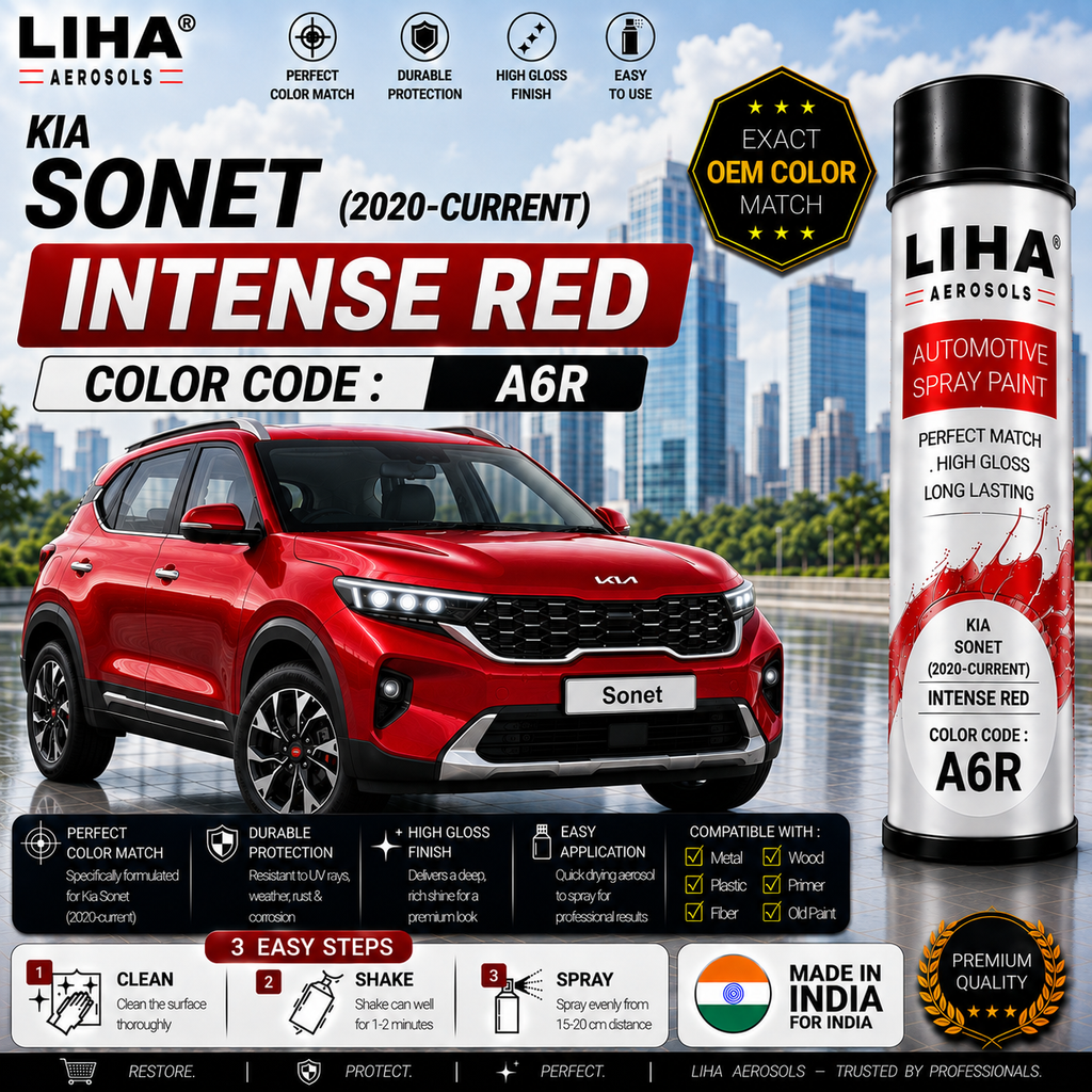 Kia Sonet Intense Red Touch Up Spray Paint – OEM Color Match | LIHA Aerosols 500ml
