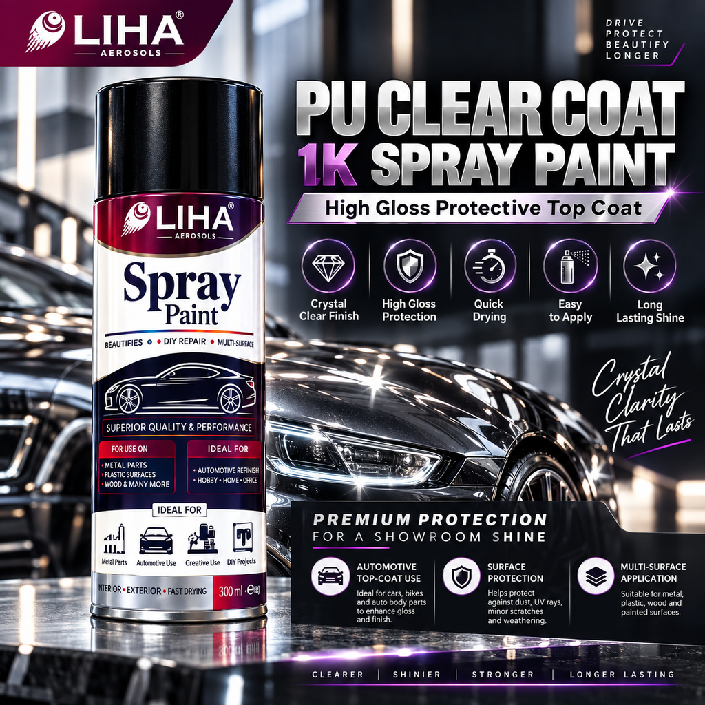 PU Clear Coat 1K Spray Paint | High Gloss Protective Top Coat