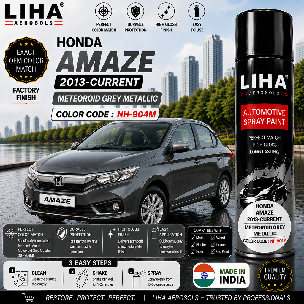 Honda Amaze Meteoroid Grey Metallic Touch Up Spray Paint – OEM Color Match | LIHA Aerosols 500ml