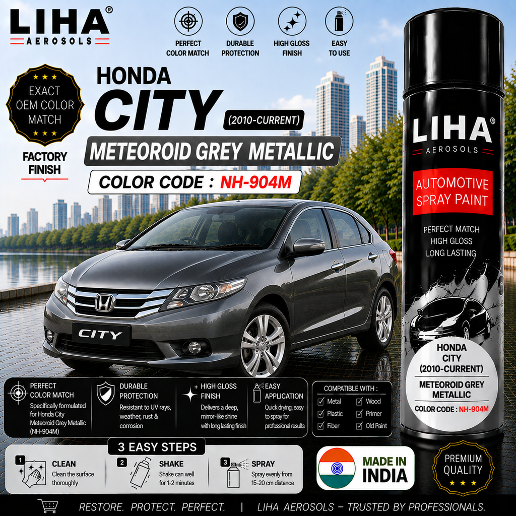 Honda City Meteoroid Grey Metallic Touch Up Spray Paint – OEM Color Match | LIHA Aerosols 500ml