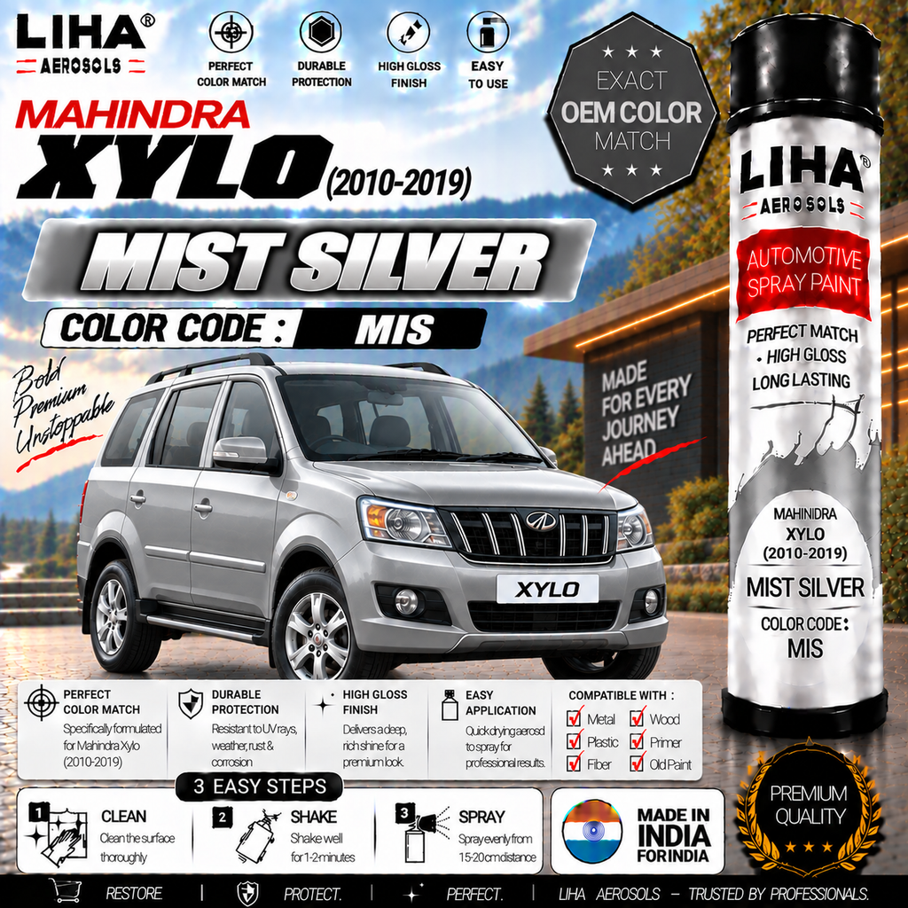 Mahindra Xylo Mist Silver Touch Up Spray Paint – OEM Color Match | LIHA Aerosols 500ml