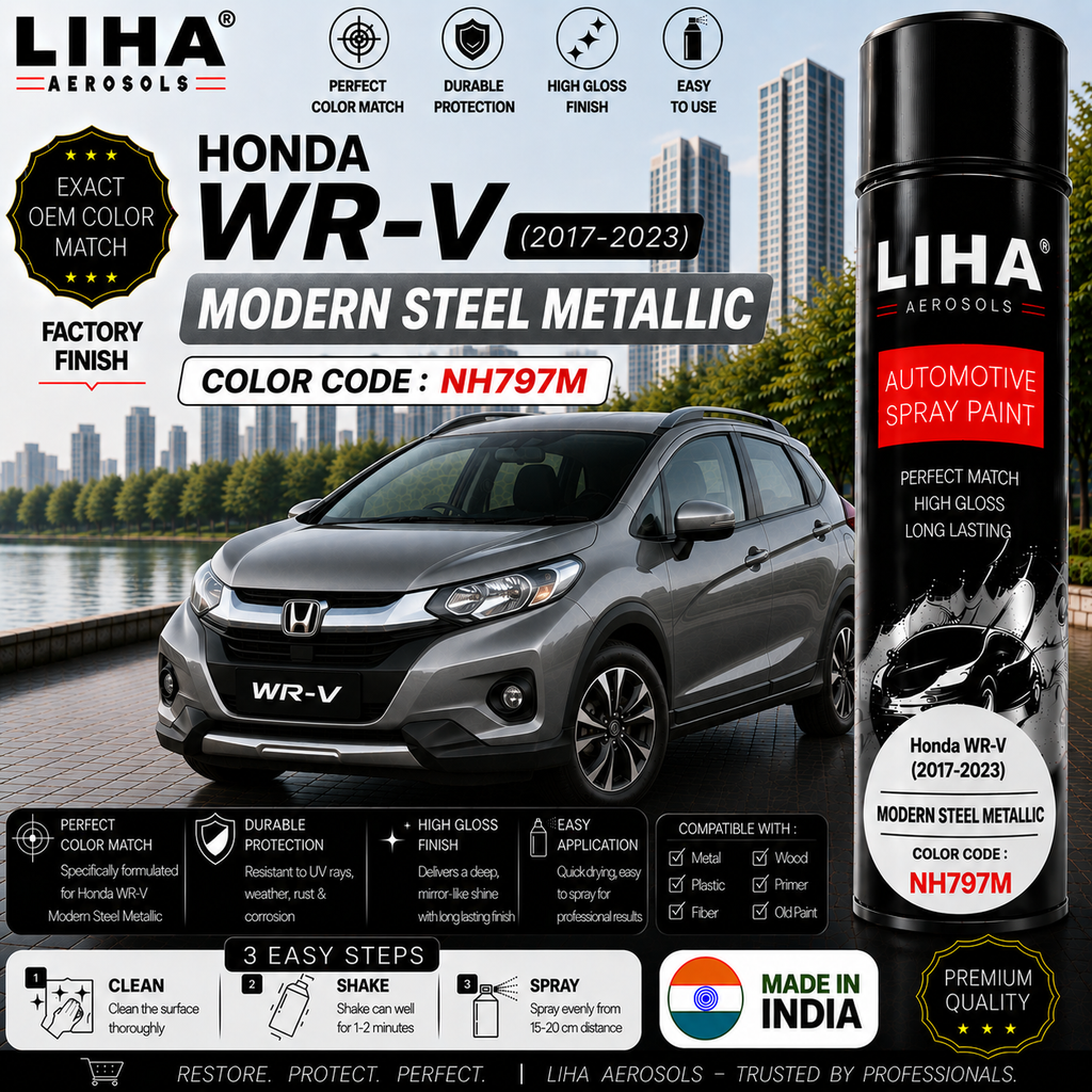 Honda WR-V Modern Steel Metallic Touch Up Spray Paint – OEM Color Match | LIHA Aerosols 500ml