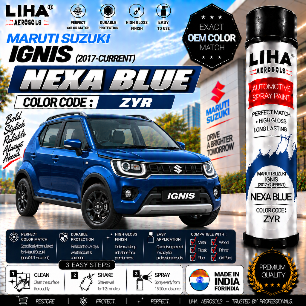 Maruti Suzuki Ignis Nexa Blue Touch Up Spray Paint – OEM Color Match | LIHA Aerosols 500ml