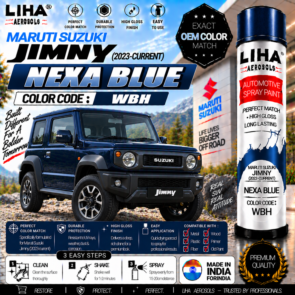 Maruti Suzuki Jimny Nexa Blue Touch Up Spray Paint – OEM Color Match | LIHA Aerosols 500ml