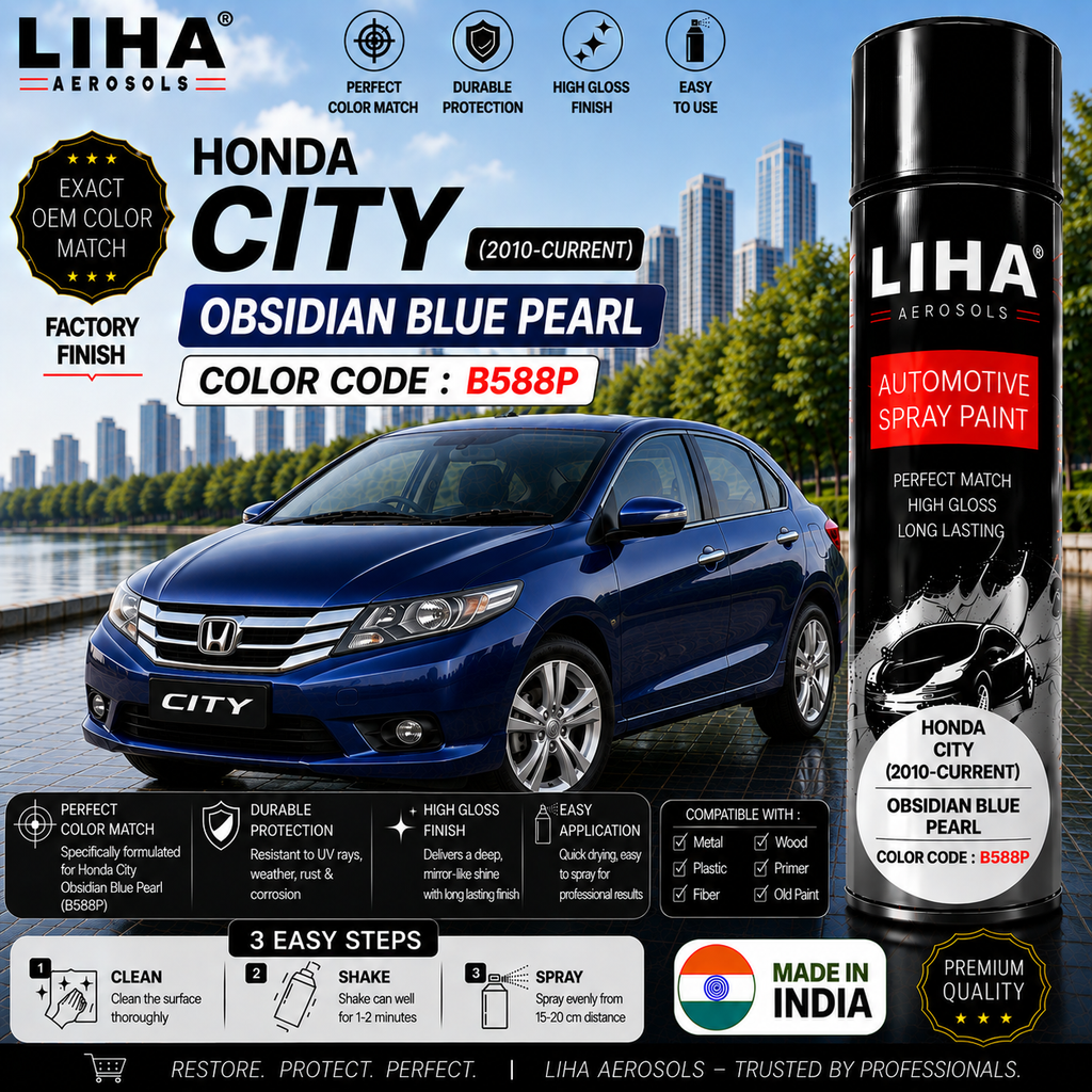 Honda City Obsidian Blue Pearl Touch Up Spray Paint – OEM Color Match | LIHA Aerosols 500ml