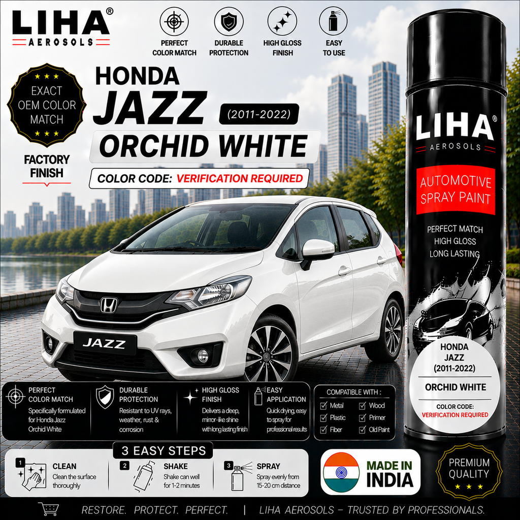 Honda Jazz Orchid White Touch Up Spray Paint – OEM Color Match | LIHA Aerosols 500ml