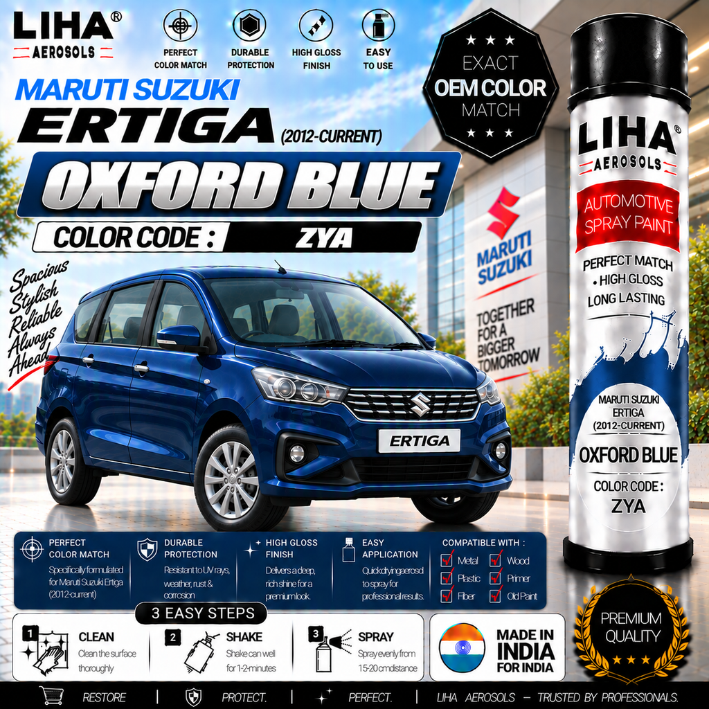 Maruti Suzuki Ertiga Oxford Blue Touch Up Spray Paint – OEM Color Match | LIHA Aerosols 500ml