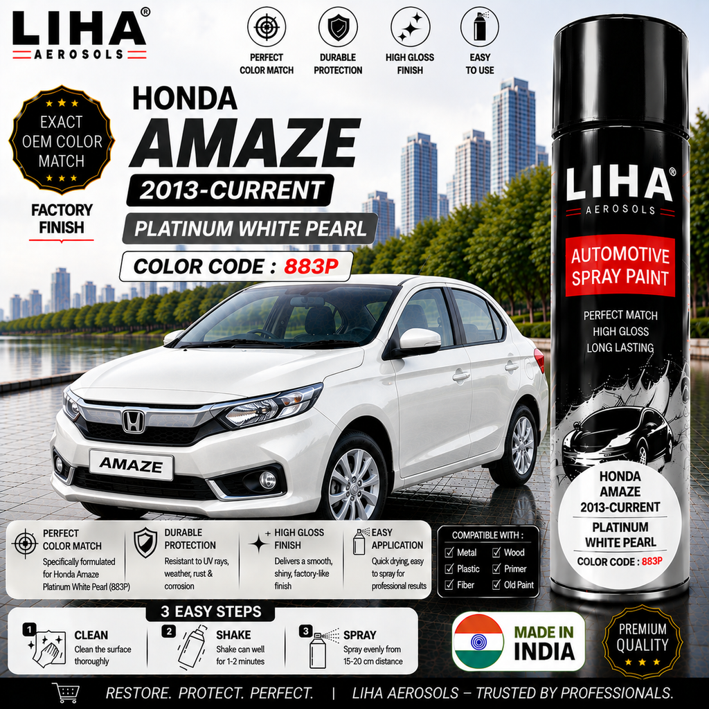 Honda Amaze Platinum White Pearl Touch Up Spray Paint – OEM Color Match | LIHA Aerosols 500ml