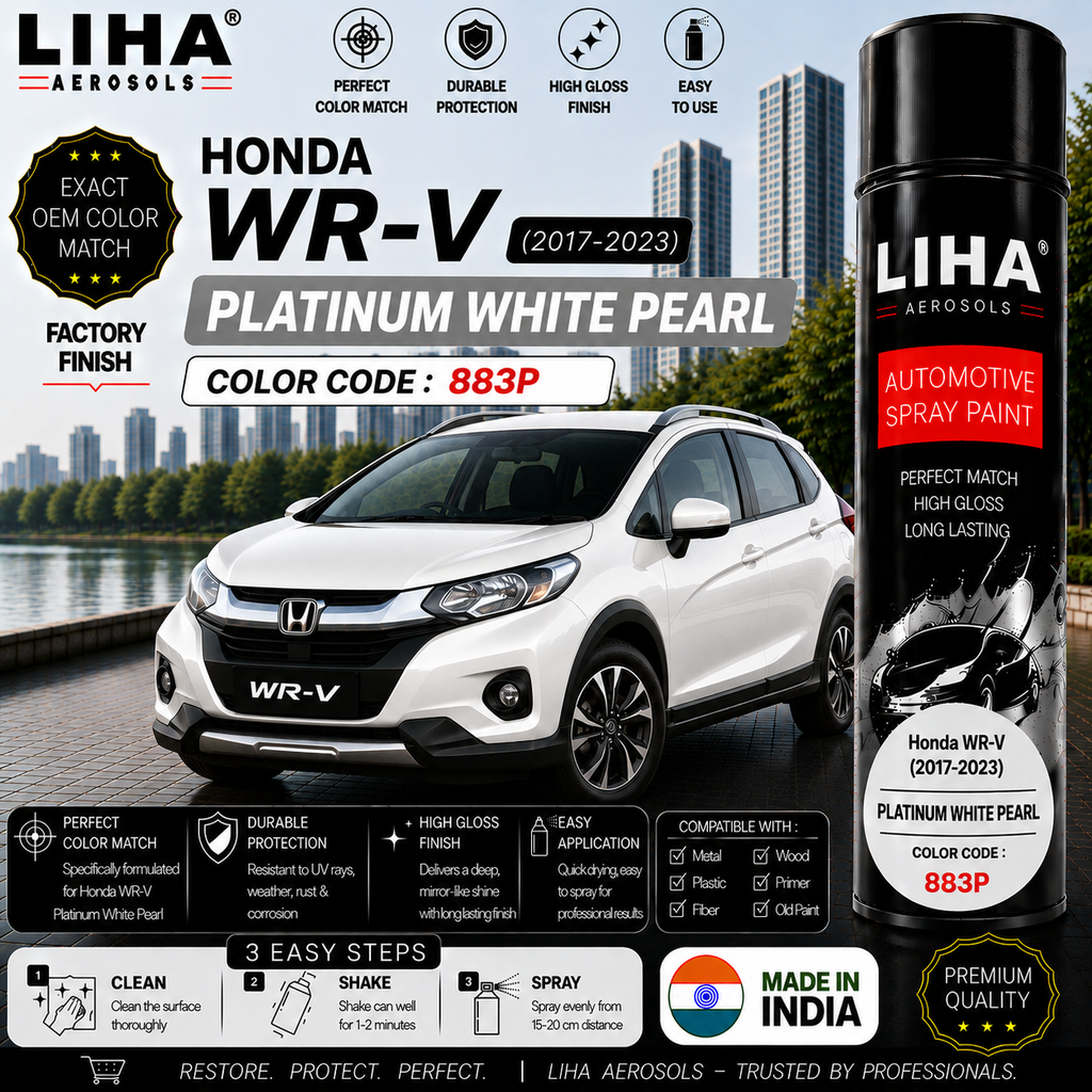 Honda WR-V Platinum White Pearl Touch Up Spray Paint – OEM Color Match | LIHA Aerosols 500ml