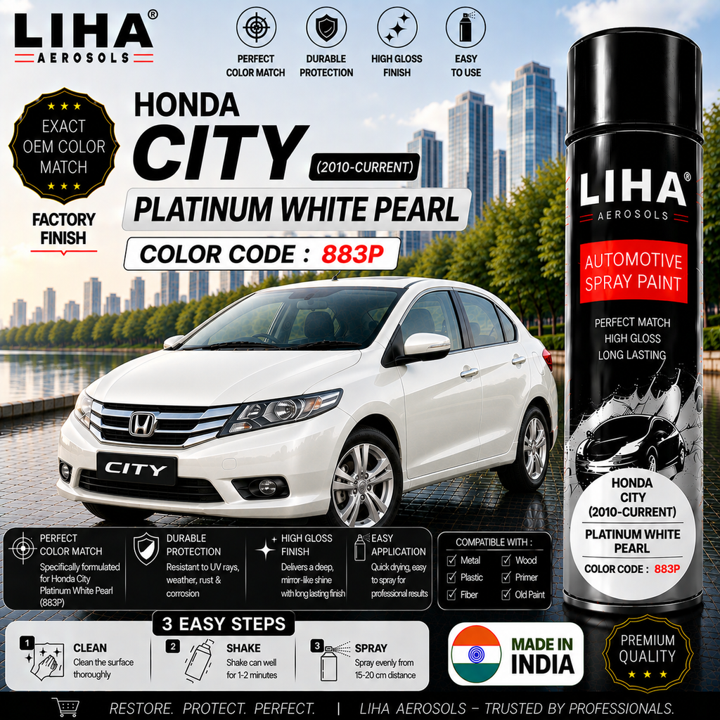Honda City Platinum White Pearl Touch Up Spray Paint – OEM Color Match | LIHA Aerosols 500ml