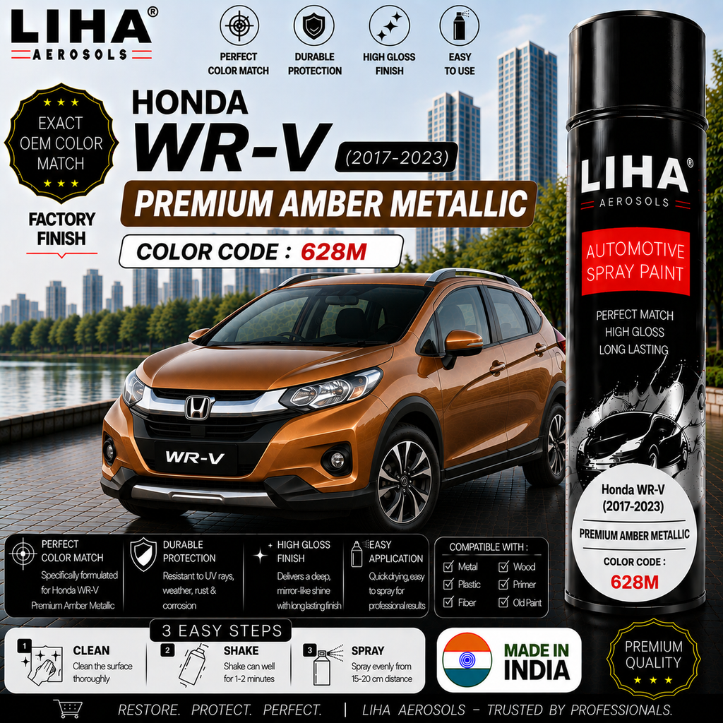 Honda WR-V Premium Amber Metallic Touch Up Spray Paint – OEM Color Match | LIHA Aerosols 500ml