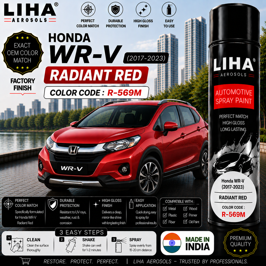 Honda WR-V Radiant Red Touch Up Spray Paint – OEM Color Match | LIHA Aerosols 500ml