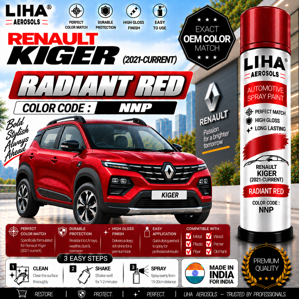 Renault Kiger Radiant Red Touch Up Spray Paint – OEM Color Match | LIHA Aerosols 500ml