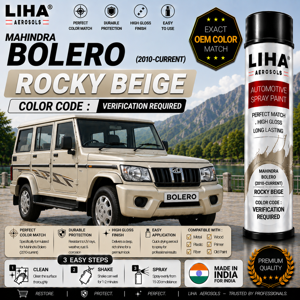 Mahindra Bolero Rocky Beige Touch Up Spray Paint – OEM Color Match | LIHA Aerosols 500ml