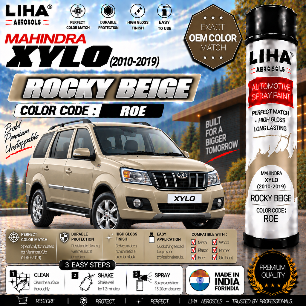 Mahindra Xylo Rocky Beige Touch Up Spray Paint – OEM Color Match | LIHA Aerosols 500ml