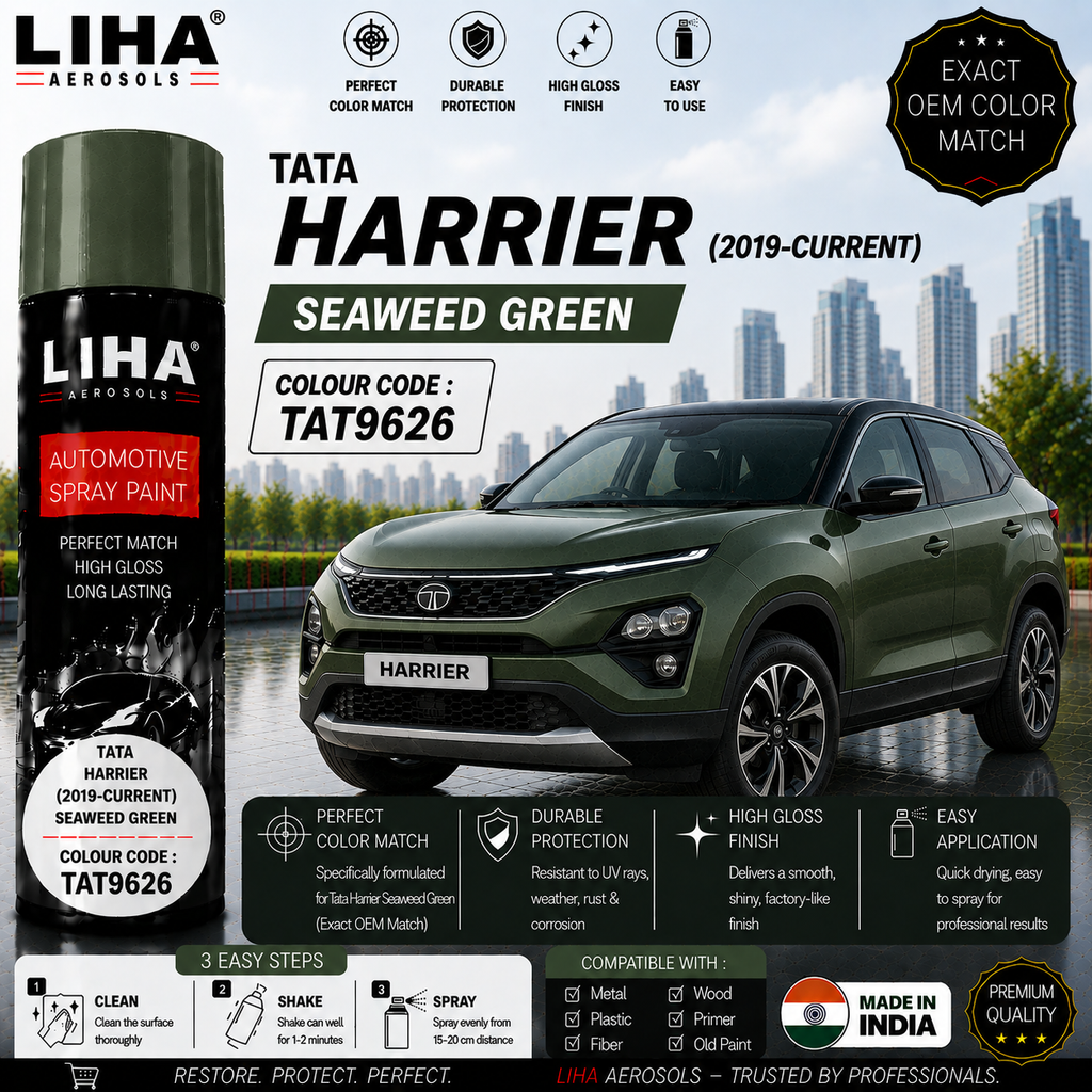 Tata Harrier Seaweed Green Touch Up Spray Paint – OEM Color Match | LIHA Aerosols 500ml
