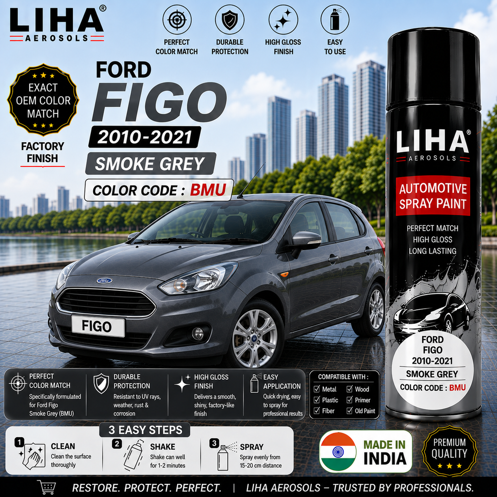 Ford Figo Smoke Grey Touch Up Spray Paint – OEM Color Match | LIHA Aerosols 500ml