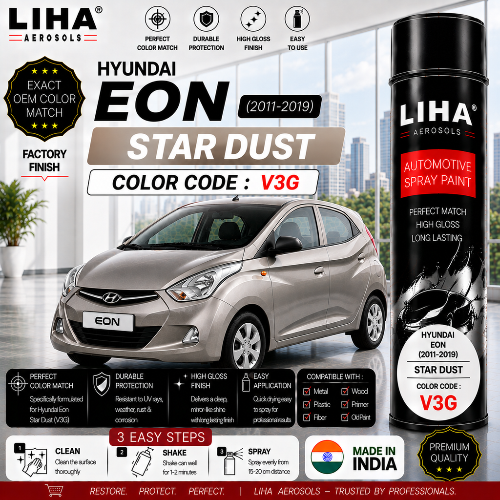 Hyundai Eon Star Dust Touch Up Spray Paint – OEM Color Match | LIHA Aerosols 500ml