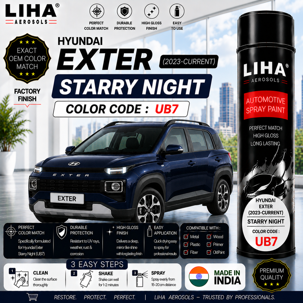 Hyundai Exter Starry Night Touch Up Spray Paint – OEM Color Match | LIHA Aerosols 500ml