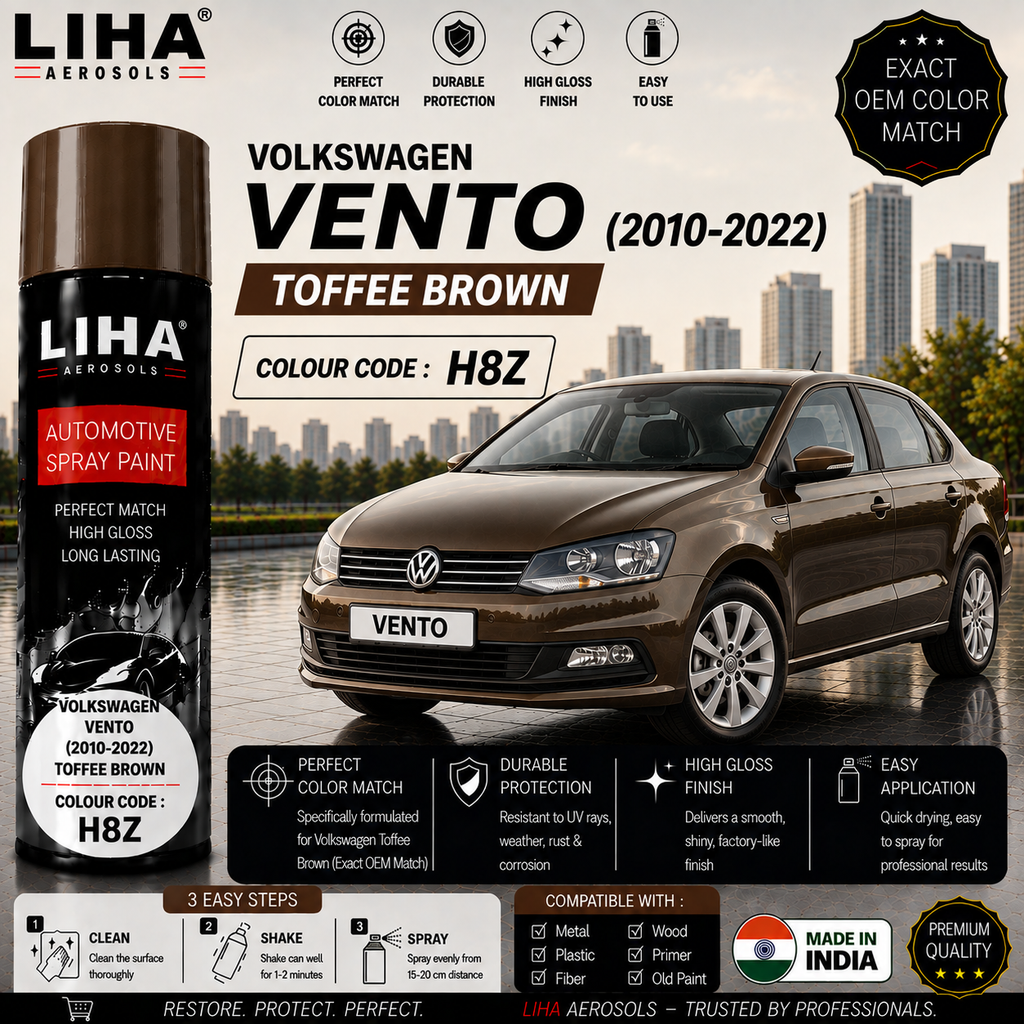 Volkswagen Vento Toffee Brown Touch Up Spray Paint – OEM Color Match | LIHA Aerosols 500ml
