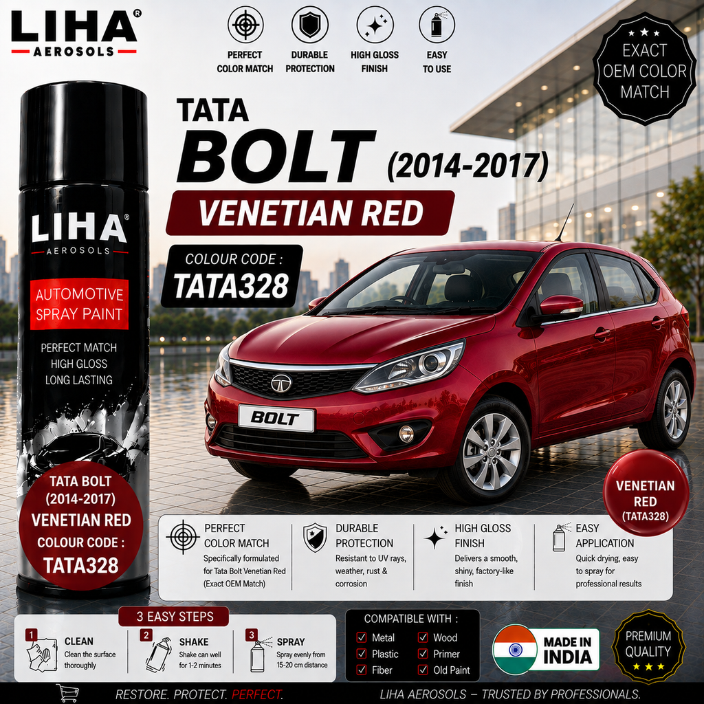 Tata Bolt Venetian Red Touch Up Spray Paint – OEM Color Match | LIHA Aerosols 500ml