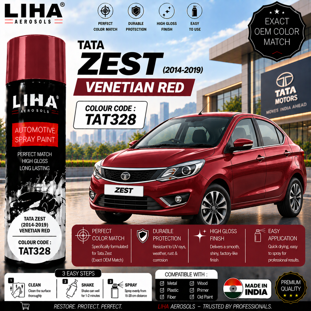 Tata Zest Venetian Red Touch Up Spray Paint – OEM Color Match | LIHA Aerosols 500ml