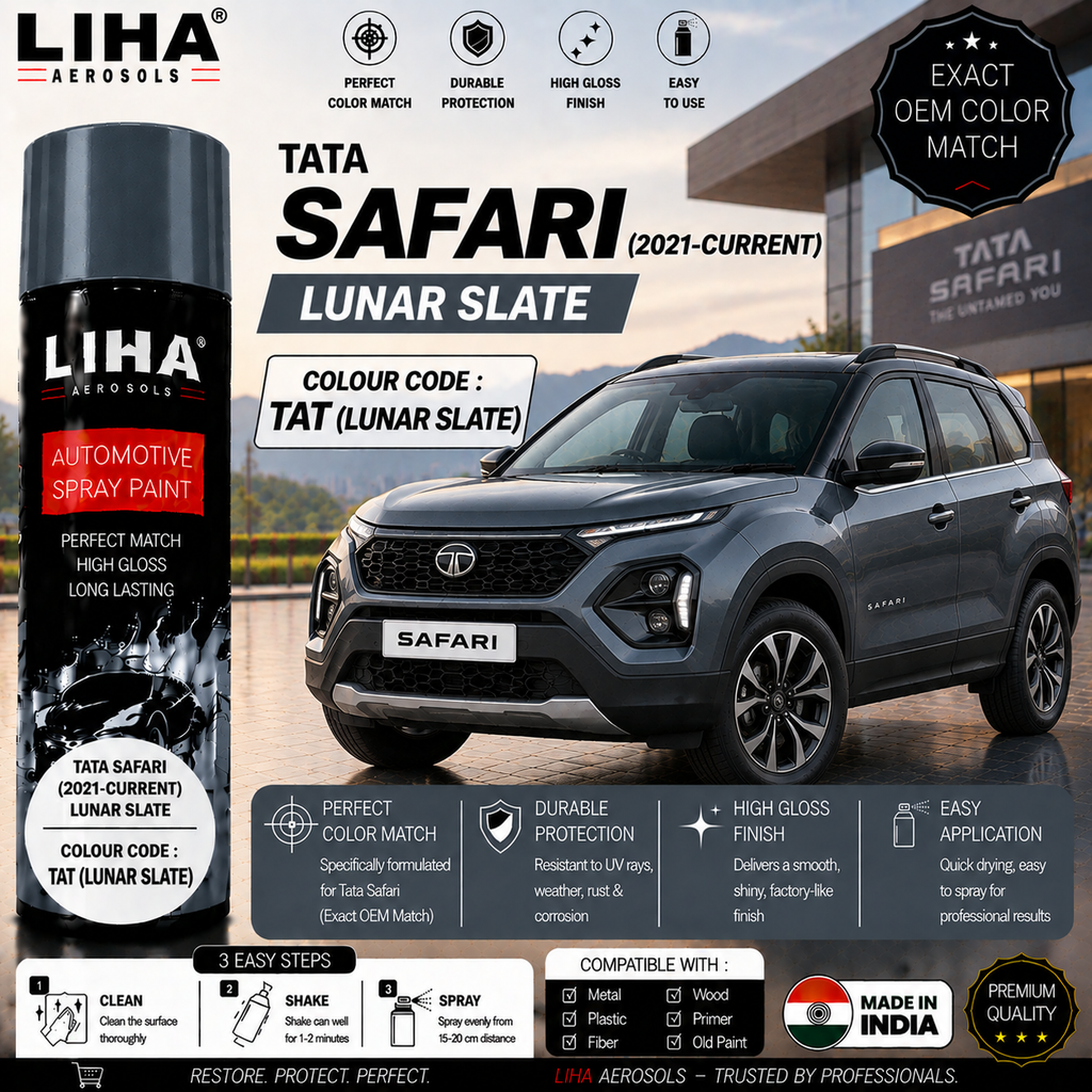 Tata Safari Lunar Slate Touch Up Spray Paint – OEM Color Match | LIHA Aerosols 500ml