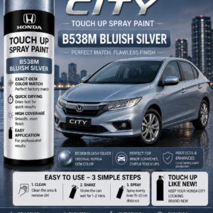 Honda City Bluish Silver Metallic (B538M) Touch Up Spray Paint – OEM Color Match | LIHA Aerosols 500ml